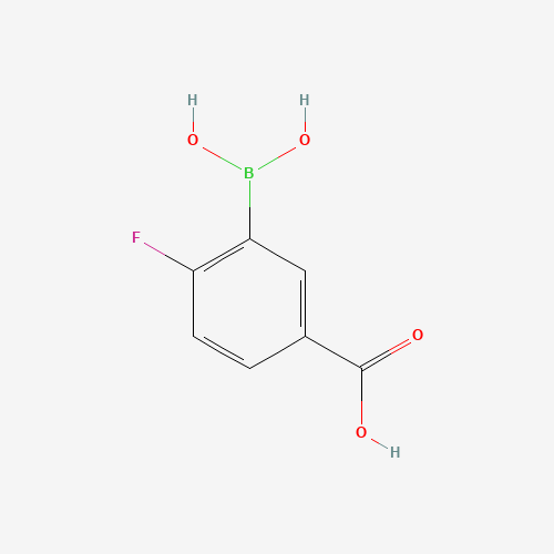 5-Carboxy-2-fluorophenylboronic acid (CAS: 874219-59-7) - Chemical Structure and Molecular Formula 
