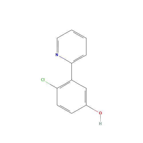 4-chloro-3-(pyridin-2-yl)phenol (CAS: 1150618-08-8) - Chemical Structure and Molecular Formula 