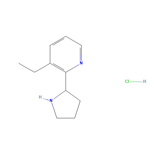 3-ethyl-2-(pyrrolidin-2-yl)pyridine hydrochloride (CAS: 1150617-87-0) - Chemical Structure and Molecular Formula 