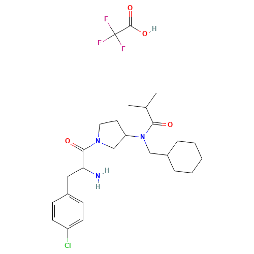 Propanamide,N-[(3S)-1-[(2R)-2-amino-3-(4-chlorophenyl)-1-oxopropyl]-3-pyrrolidinyl]-N-(cyclohexylmethyl)-2-methyl-,mono(trifluoroacetate) (CAS: 852478-10-5) - Related Chemical Product