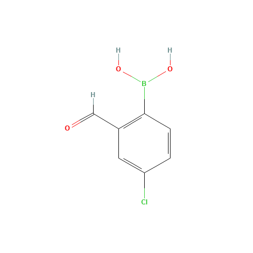 4-CHLORO-2-FORMYLBENZENEBORONIC ACID 98 (CAS: 913835-76-4) - Chemical Structure and Molecular Formula 