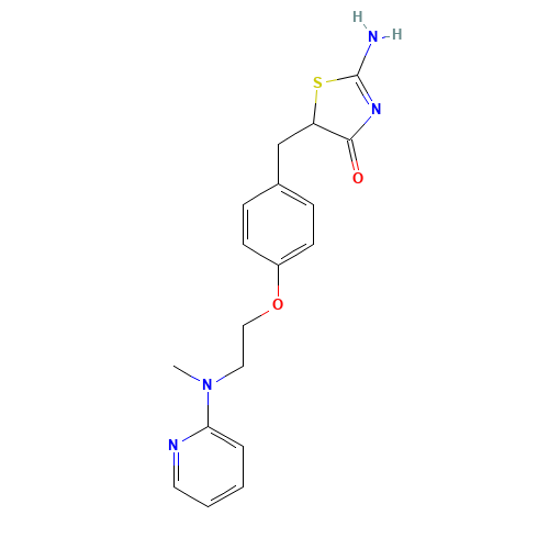 2-Amino-5-[[4-[2-(methyl-2-pyridinylamino)ethoxy]phenyl]methyl]-4(5H)-thiazolone (CAS: 329249-53-8) - Related Chemical Product