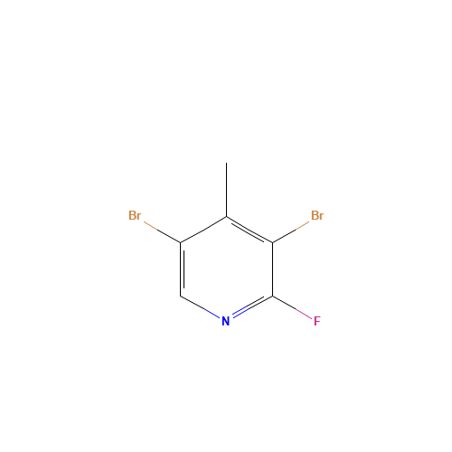 3,5-Dibromo-2-fluoro-4-methylpyridine (CAS: 1000340-01-1) - Chemical Structure and Molecular Formula 
