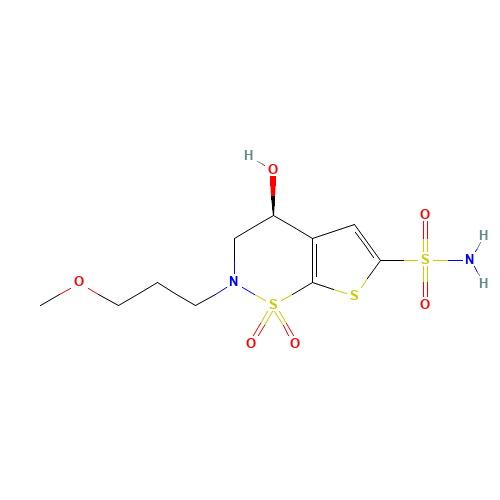(4S)-1,1-dioxide-3,4-dihydro-4-hydroxy-2-(3-methoxypropyl)-2H-Thieno[3,2-e]-1,2-thiazine-6-sulfonamide (CAS: 154127-42-1) - Related Chemical Product