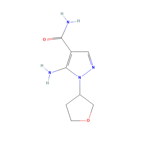 5-amino-1-(tetrahydrofuran-3-yl)-1H-pyrazole-4-carboxamide (CAS: 1184913-95-8) - Chemical Structure and Molecular Formula 