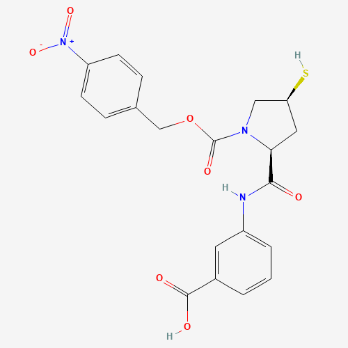 3-[[[(2S,4S)-4-Mercapto-1-(4-nitrobenzyloxy)carbonyl-2-pyrrolidinyl]carbonyl]amino]benzoic acid (CAS: 202467-69-4) - Related Chemical Product