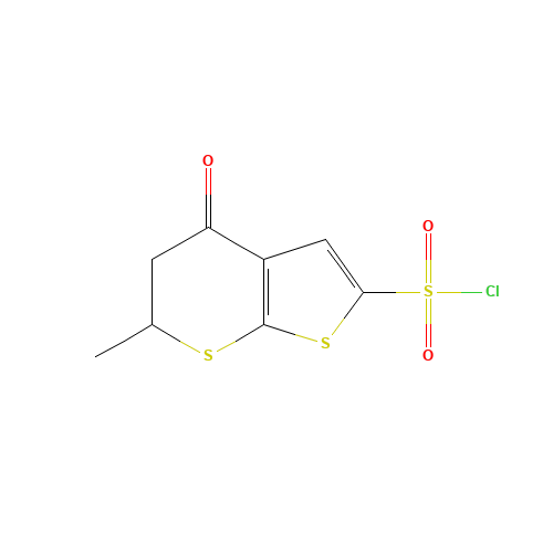 6-methyl-4-oxo-5,6-dihydro-4H-thieno[2,3-b]thiopyran-2-sulfonyl chloride (CAS: 120279-87-0) - Chemical Structure and Molecular Formula 