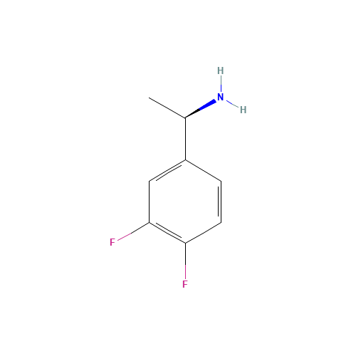 Benzenemethanamine,3,4-difluoro-alpha-methyl-,(alphaR)-(9CI) (CAS: 321318-15-4) - Chemical Structure and Molecular Formula 