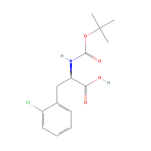 BOC-D-2-Chlorophe (CAS: 80102-23-4) - Chemical Structure and Molecular Formula 