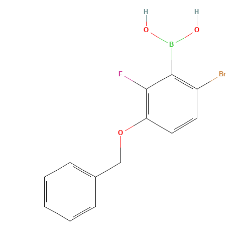 3-(Benzyloxy)-6-bromo-2-fluorophenylboronic acid (CAS: 957035-10-8) - Chemical Structure and Molecular Formula 