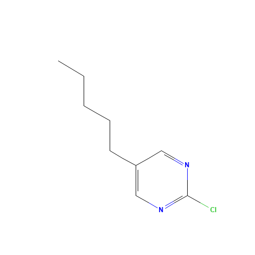2-CHLORO-5-N-PENTYLPYRIMIDINE (CAS: 154466-62-3) - Chemical Structure and Molecular Formula 