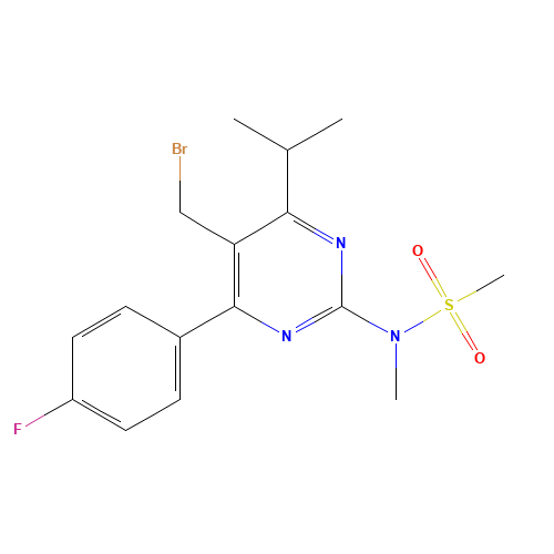 5-(Bromomethyl)-4-(4-fluorophenyl)-6-isopropyl-2-[methyl(methylsulfonyl)amino]pyrimidine (CAS: 799842-07-2) - Related Chemical Product