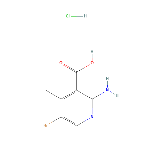2-AMINO-5-BROMO-4-METHYL NICOTINIC ACID HCL (CAS: 59414-89-0) - Chemical Structure and Molecular Formula 