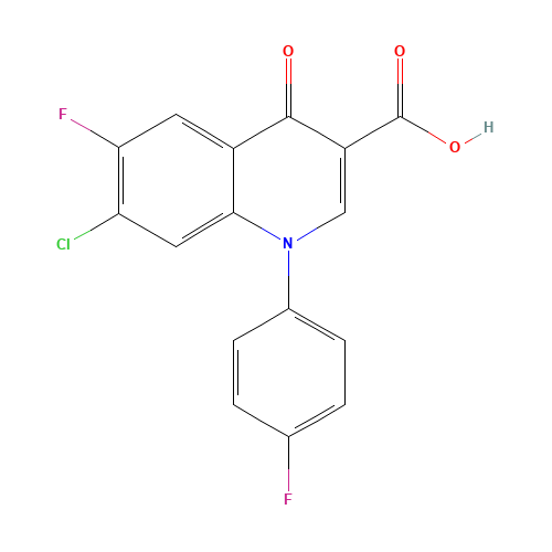 1-(p-Fluoro-phenyl-6-fluoro-7-chloro-4-oxo-3-quinolinecarboxylic acid (CAS: 98105-79-4) - Related Chemical Product