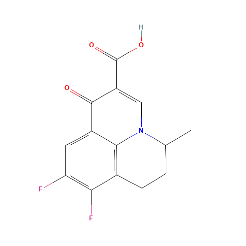 8,9-Difluoro-5-methyl-6,7-dihydro-1-oxo-1H,5H-benzo[ij]quinolizine-2-carboxylic acid (CAS: 80076-47-7) - Related Chemical Product