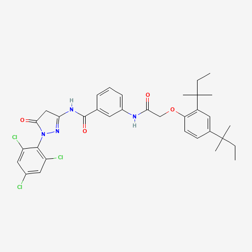 3-(2-(2,4-Di-tert-pentylphenoxy)acetamido)-N-(5-oxo-1-(2,4,6-trichlorophenyl)-2-pyrazolin-3-yl)benzamide (CAS: 31188-91-7) - Related Chemical Product