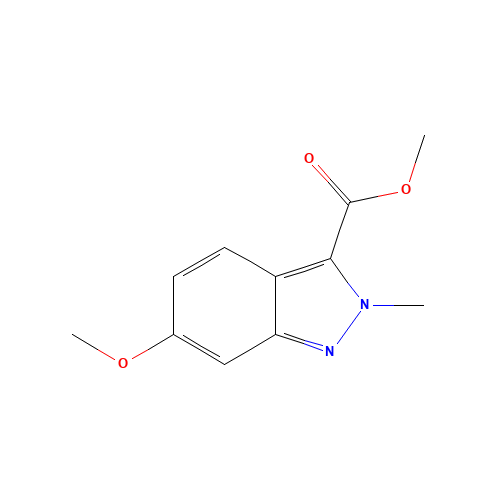 methyl 6-methoxy-2-methyl-2H-indazole-3-carboxylate (CAS: 1150618-48-6) - Chemical Structure and Molecular Formula 