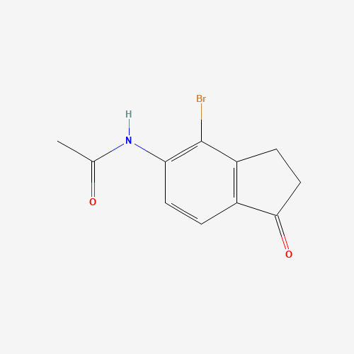 4-BROMO-5-ACETAMIDOINDANONE (CAS: 429682-68-8) - Chemical Structure and Molecular Formula 