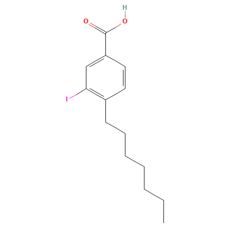 4-heptyl-3-iodobenzoic acid (CAS: 1131614-70-4) - Chemical Structure and Molecular Formula 