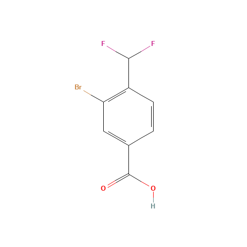 3-bromo-4-(difluoromethyl)benzoic acid (CAS: 1131615-04-7) - Chemical Structure and Molecular Formula 