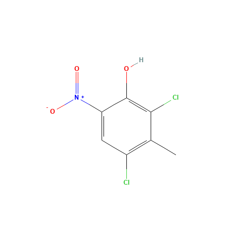 2,4-Dichloro-3-methyl-6-nitrophenol (CAS: 39549-27-4) - Chemical Structure and Molecular Formula 