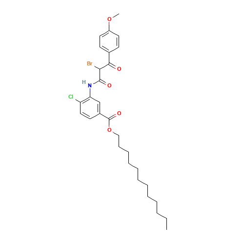 dodecyl 3-(2-bromo-3-(4-methoxyphenyl)-3-oxopropanamido)-4-chlorobenzoate (CAS: 70950-46-8) - Related Chemical Product