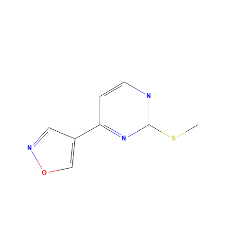 4-(isoxazol-4-yl)-2-(methylthio)pyrimidine (CAS: 956721-96-3) - Chemical Structure and Molecular Formula 