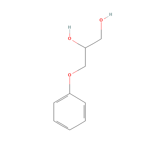 3-Phenoxy-1,2-propanediol (CAS: 538-43-2) - Chemical Structure and Molecular Formula 