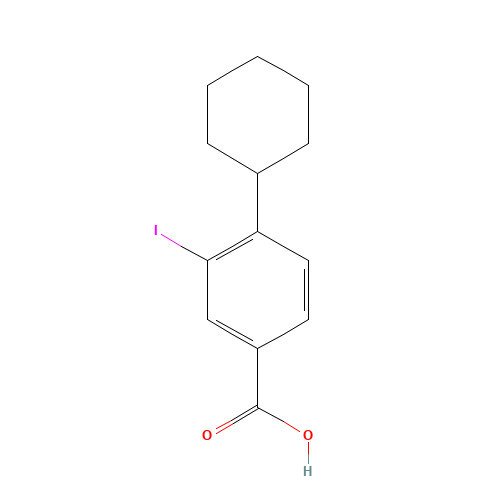 4-cyclohexyl-3-iodobenzoic acid (CAS: 1131614-24-8) - Chemical Structure and Molecular Formula 