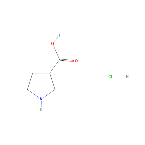 PYRROLIDINE-3-CARBOXYLIC ACID HYDROCHLORIDE (CAS: 953079-94-2) - Chemical Structure and Molecular Formula 