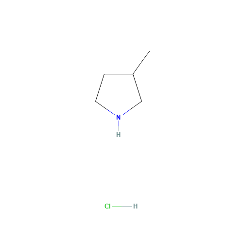 3-METHYL-PYRROLIDINE HYDROCHLORIDE (CAS: 120986-92-7) - Chemical Structure and Molecular Formula 