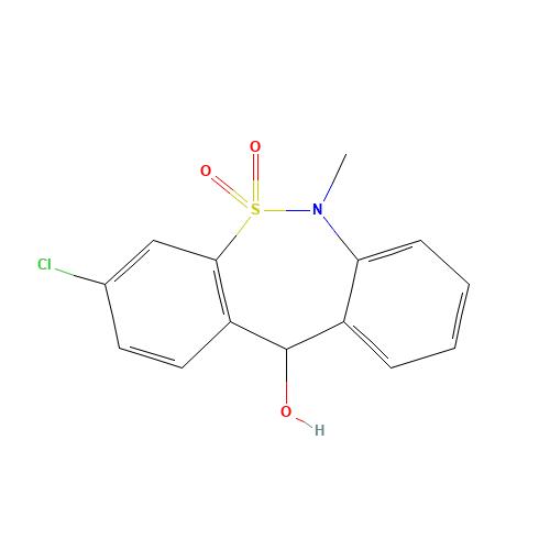 3-Chloro-6,11-dihydro-6-methyldibenzo[c,f][1,2]thiazepin-11-ol 5,5-dioxide (CAS: 26723-60-4) - Chemical Structure and Molecular Formula 