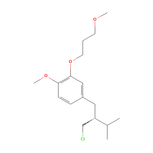 Benzene,4-[(2R)-2-(chloromethyl)-3-methylbutyl]-1-methoxy-2-(3-methoxypropoxy)- (CAS: 324763-39-5) - Related Chemical Product