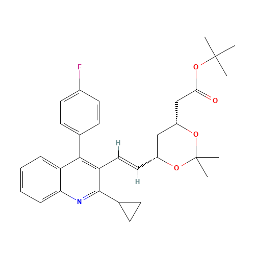 (4R,6S)-6-[(1E)-2-[2-Cyclopropyl-4-(4-fluorophenyl)-3-quinolinyl]ethenyl]-2,2-dimethyl-1,3-dioxane-4-acetic acid tert-butyl ester (CAS: 147489-06-3) - Related Chemical Product