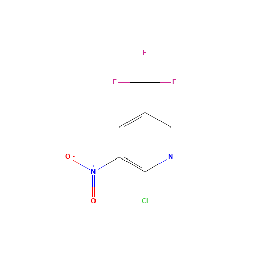 2-CHLORO-3-NITRO-5-(TRIFLUOROMETHYL)PYRIDINE (CAS: 72587-15-6) - Chemical Structure and Molecular Formula 