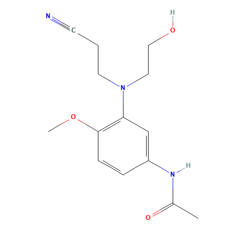 N-[3-[(2-Cyanoethyl)(2-hydroxyethyl)amino]-4-methoxyphenyl]acetamide (CAS: 22588-78-9) - Chemical Structure and Molecular Formula 