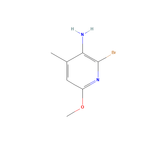 2-BROMO-3-AMINO-6-METHOXY-4-PICOLINE (CAS: 135795-51-6) - Chemical Structure and Molecular Formula 