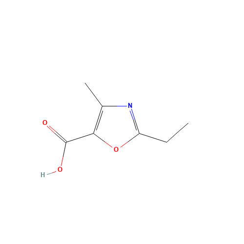 5-Oxazolecarboxylicacid,2-ethyl-4-methyl-(9CI) (CAS: 113366-51-1) - Chemical Structure and Molecular Formula 