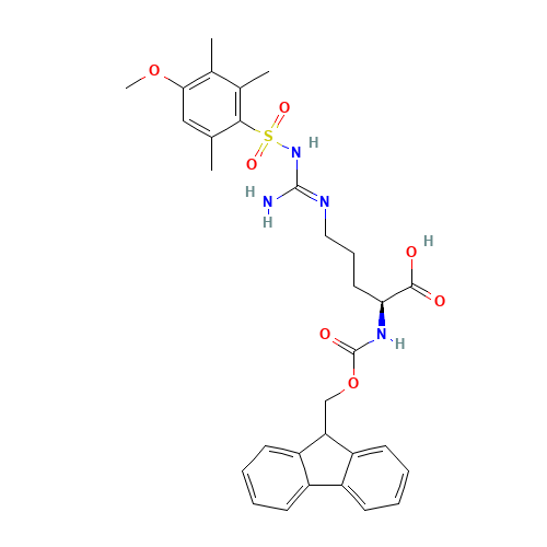 N-Fmoc-N'-(4-methoxy-2,3,6-trimethylbenzenesulfonyl)-L-arginine (CAS: 98930-01-9) - Chemical Structure and Molecular Formula 