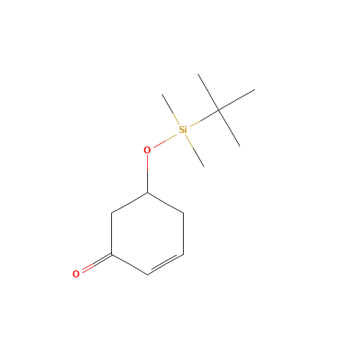 (5R)-5-[[(1,1-Dimethylethyl)dimethylsily]oxy]-2-cyclohexen-1-one (CAS: 225793-33-9) - Chemical Structure and Molecular Formula 