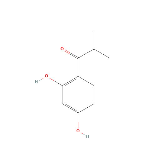 1-(2,4-Dihydroxyphenyl)-2-methyl-1-propanone (CAS: 29048-54-2) - Chemical Structure and Molecular Formula 