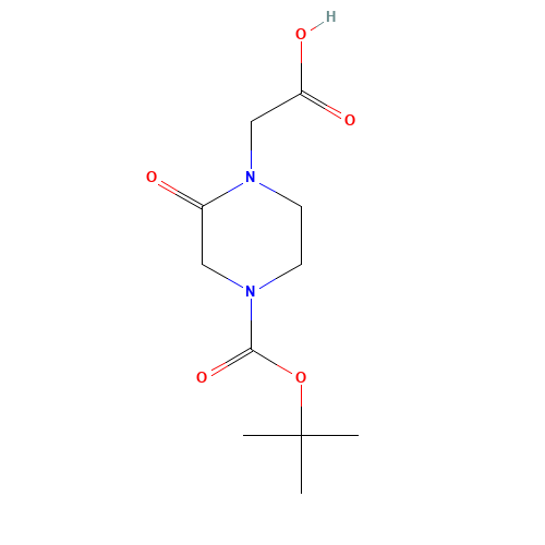 4-CARBOXYMETHYL-3-OXO-PIPERAZINE-1-CARBOXYLIC ACID TERT-BUTYL ESTER (CAS: 549506-47-0) - Chemical Structure and Molecular Formula 