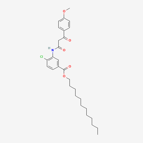2'-Chloro-5'-(dodecyloxycarbonyl)-2-(4-methoxybenzoyl)acetanilide (CAS: 33942-96-0) - Chemical Structure and Molecular Formula 