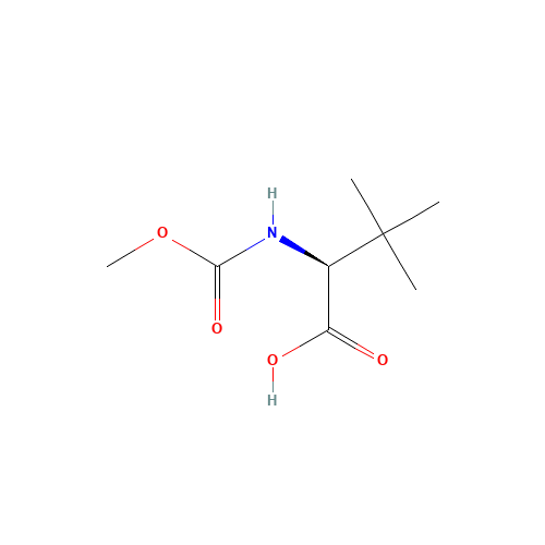 Methoxycarbonyl-L-tert-leucine (CAS: 162537-11-3) - Chemical Structure and Molecular Formula 