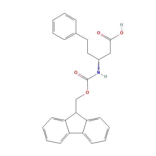 FMOC-(R)-3-AMINO-5-PHENYLPENTANOIC ACID (CAS: 269398-87-0) - Chemical Structure and Molecular Formula 