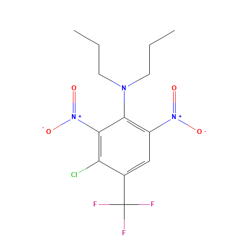 3-chloro-2,6-dinitro-N,N-dipropyl-4-(trifluoromethyl)aniline (CAS: 29091-20-1) - Chemical Structure and Molecular Formula 