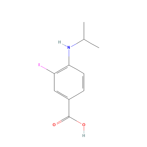 3-iodo-4-(isopropylamino)benzoic acid (CAS: 1131588-11-8) - Chemical Structure and Molecular Formula 