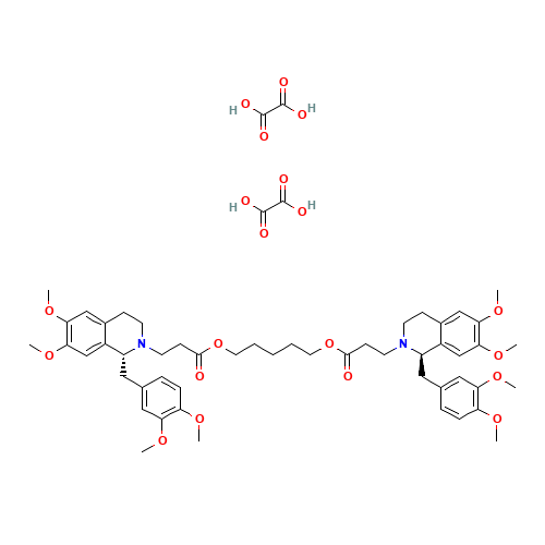 (1R,1'R)-2,2'-(3,11-Dioxo-4,10-dioxatridecamethylene)-bis-(1,2,3,4-tetrahydro-6,7-dimethoxy-1-veratrylisoquindline)-dioxalate (CAS: 96687-52-4) - Related Chemical Product