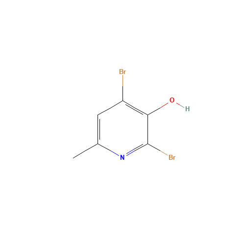 2,4-DIBROMO-3-HYDROXY-6-PICOLINE (CAS: 23003-29-4) - Chemical Structure and Molecular Formula 