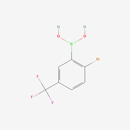 2-Bromo-5-(trifluoromethyl)phenylboronic acid (CAS: 957034-38-7) - Chemical Structure and Molecular Formula 